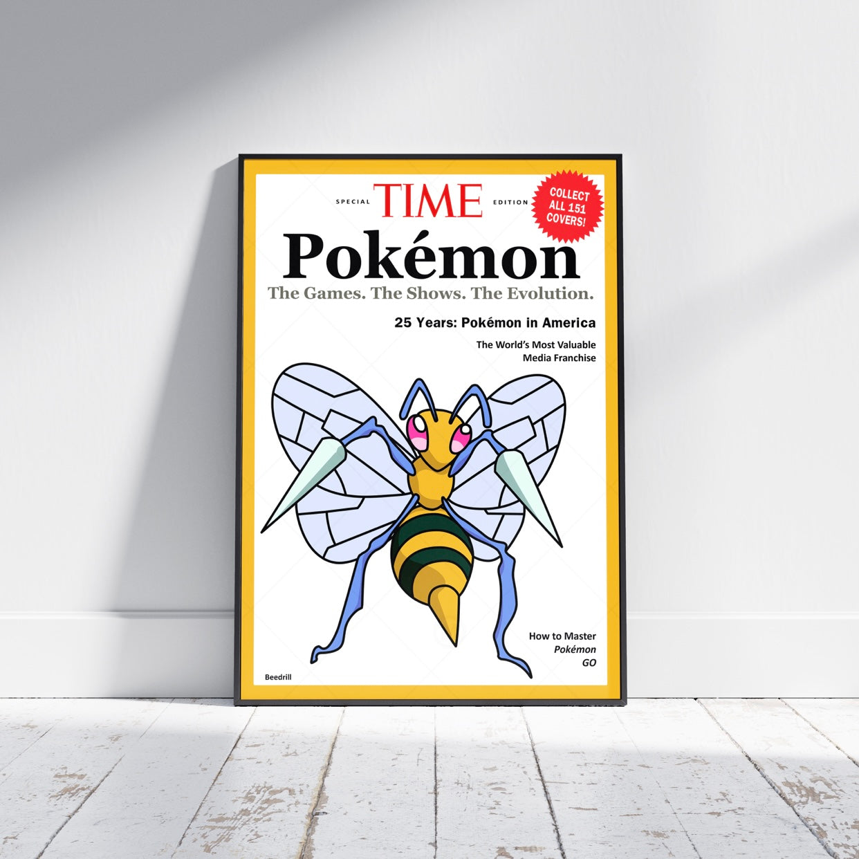 Pokemon Time Magazine Cover Beedrill Poster Print - Frame Options