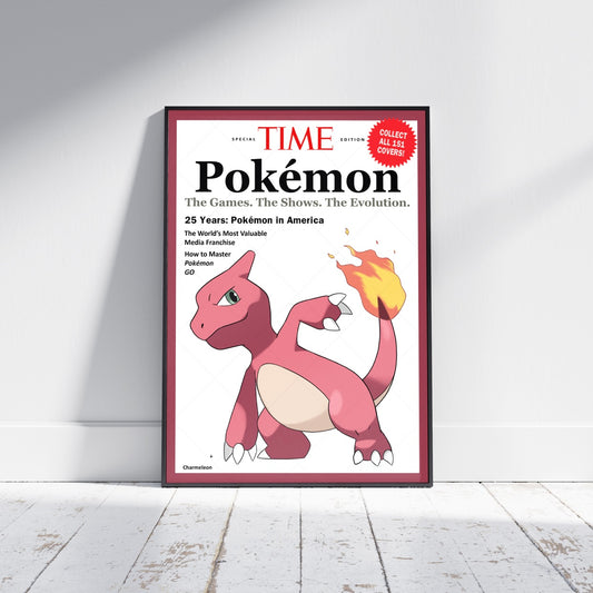 Pokemon Time Magazine Cover Charmeleon Poster Print - Frame Options