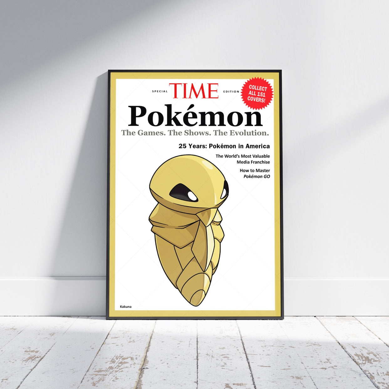 Pokemon Time Magazine Cover Kakuna Poster Print - Frame Options