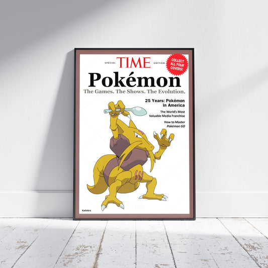 Pokemon Time Magazine Cover Kadabra Poster Print - Frame Options