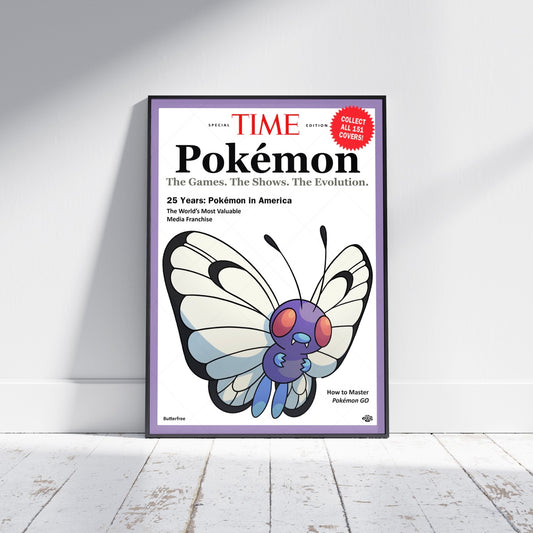 Pokemon Time Magazine Cover Butterfree Poster Print - Frame Options