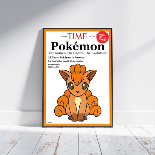 Pokemon Time Magazine Cover Vulpix Poster Print - Frame Options