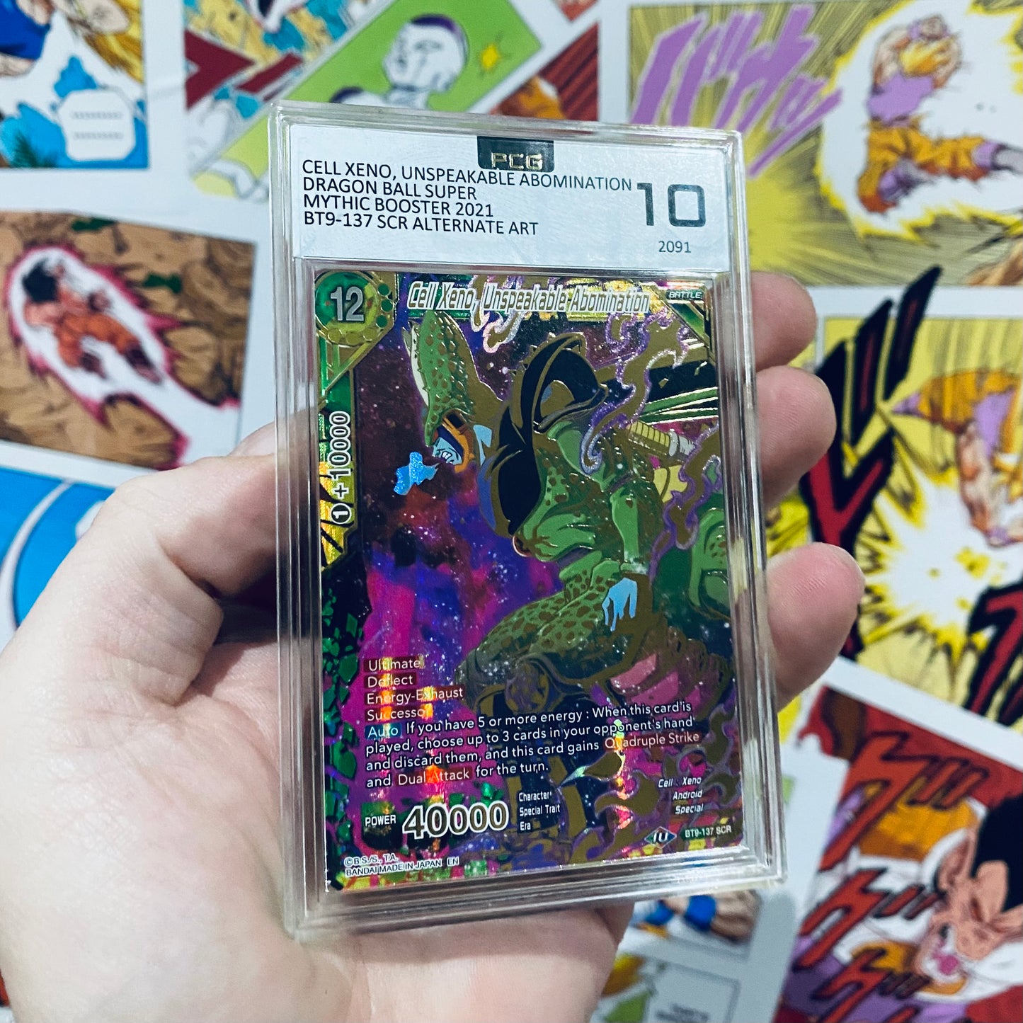 Dragon Ball Super Cell Xeno Unspeakable Abomination BT9-137 SCR Alt Art Pristine 10