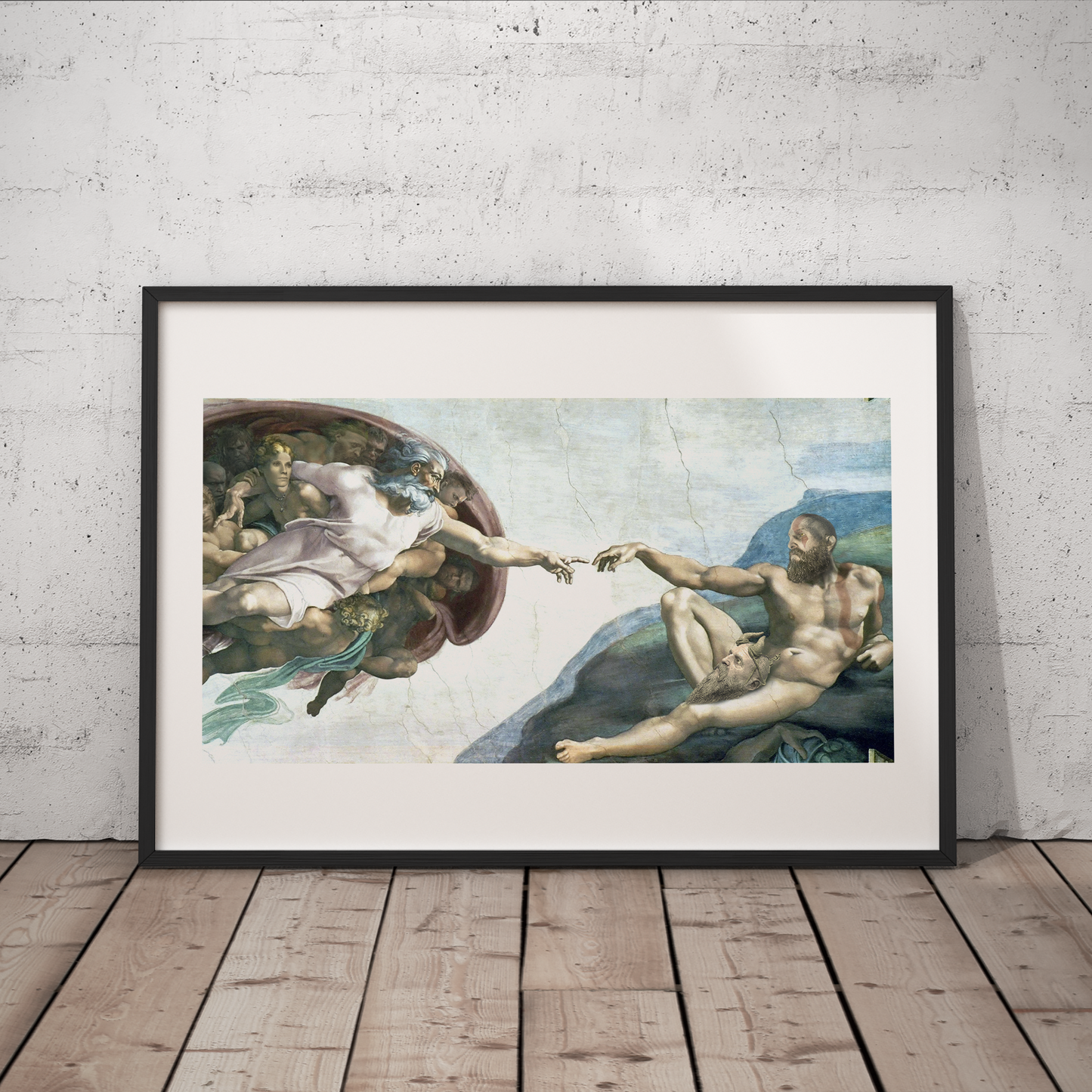 The Creation Of Kratos - Michaelangelo / God Of War Poster Print, Gaming, Crossover, Artwork