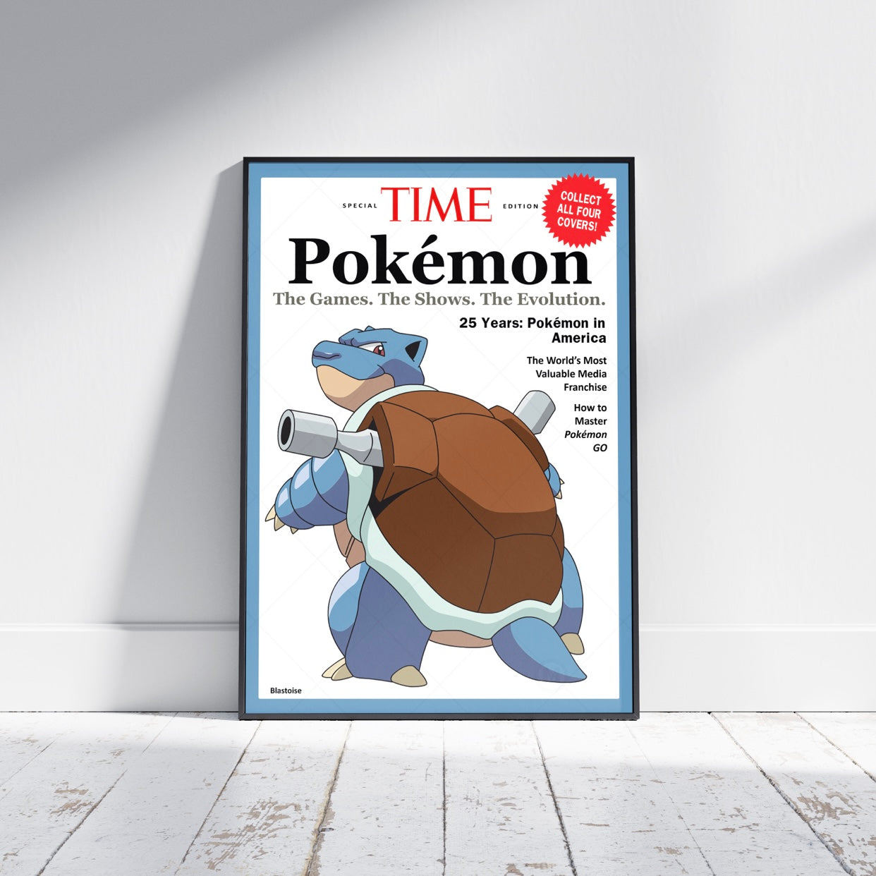 Pokemon Time Magazine Cover Blastoise Poster Print - Frame Options