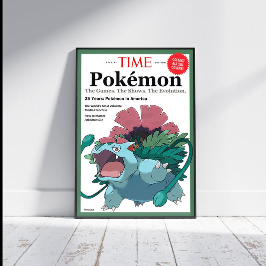 Pokemon Time Magazine Cover Venusaur Poster Print - Frame Options