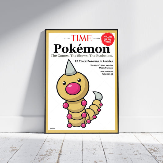 Pokemon Time Magazine Cover Weedle Poster Print - Frame Options