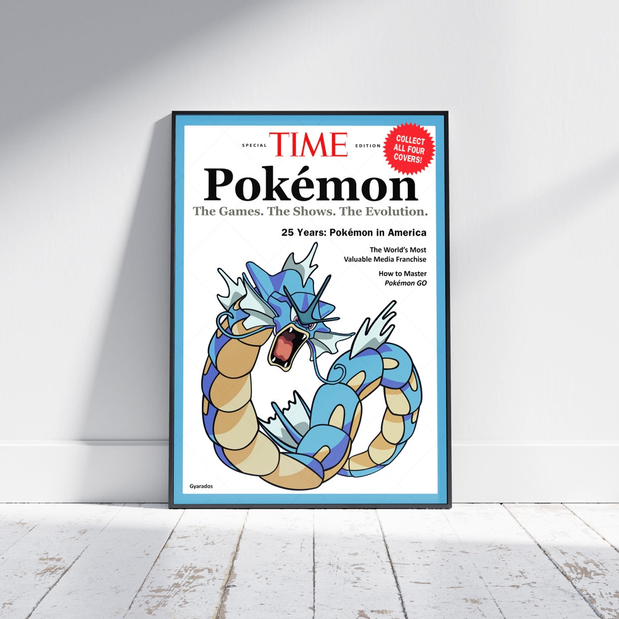 Pokemon Time Magazine Cover Gyarados Poster Print - Frame Options