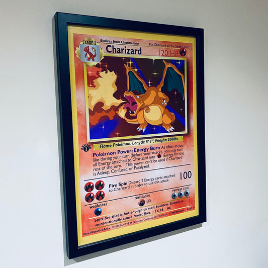 Pokemon 1st edition charizard poster print - frame options, TCG, Trading cards, Poster, Nostalgia, Holo