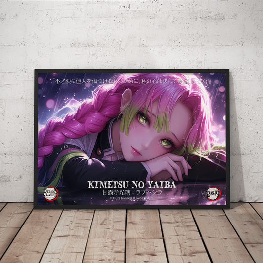 Demon Slayer Mitsuri Kanroji Love Hashira Poster Print - Frame Options