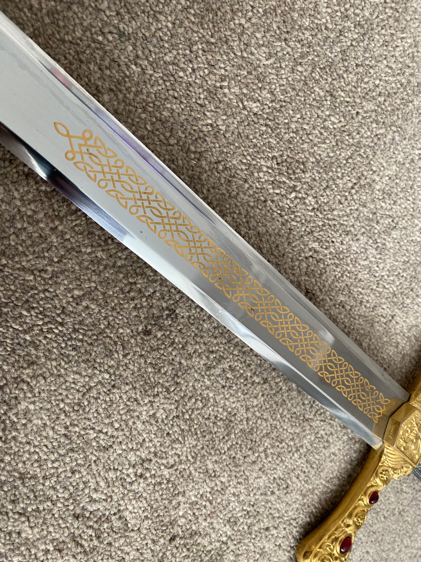 Franklin Mint Excalibur - Replica Sword, King Arthur, Stainless Steel, Gold, Silver, Ornate