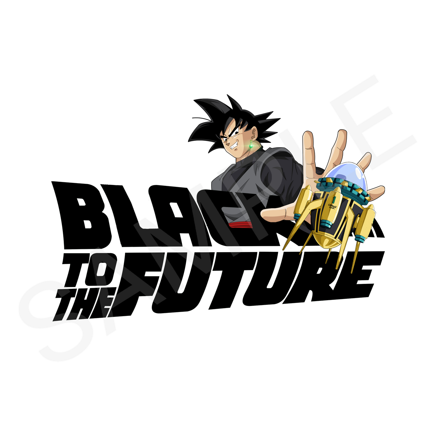 Pre-Order Dragonball Super & Back To The Future Crossover - Goku Black Long Sleeve Tee, Clothing, Merch, Anime, DBS