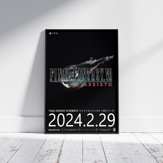 FF7 Rebirth promo poster print, Final Fantasy, Gaming, prmotional