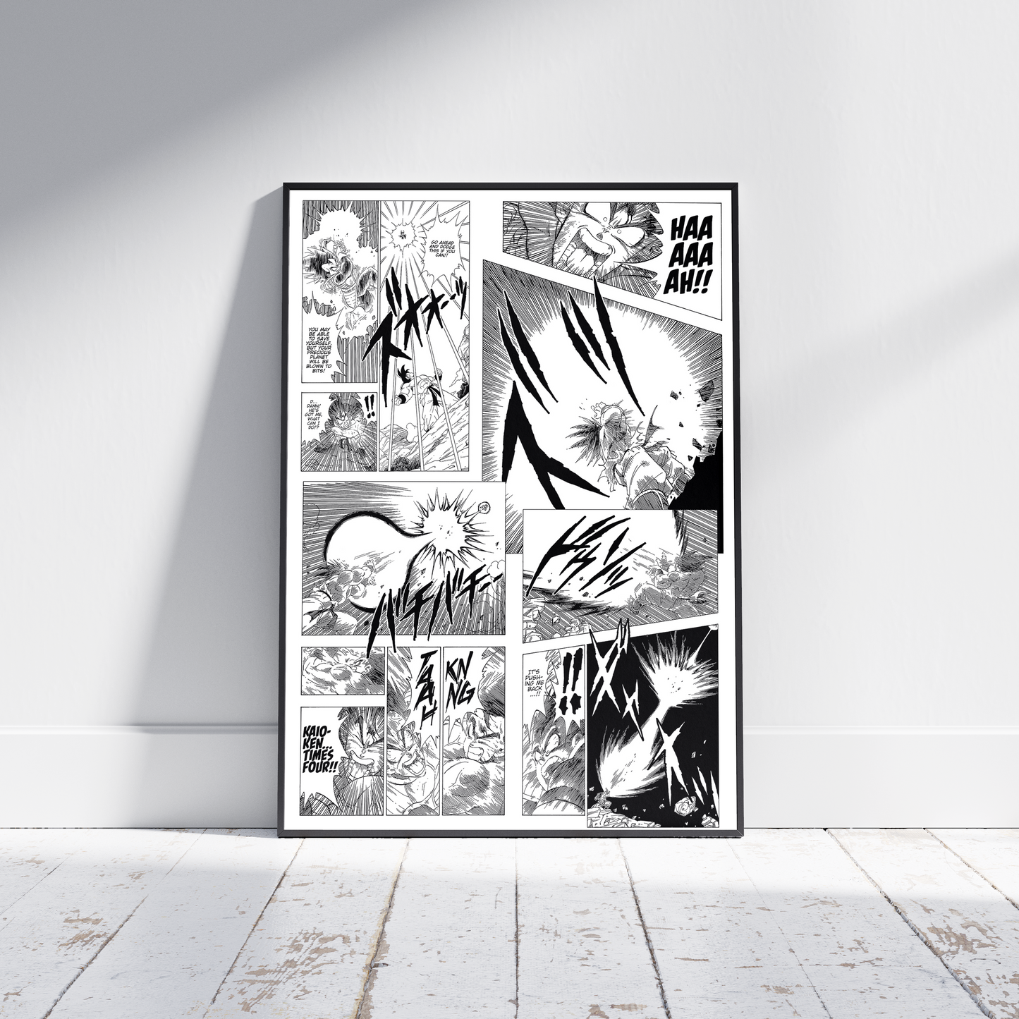 Dragonball z Manga poster print, Goku, Vegeta, Manga, Anime, Black and white, DBZ, Comic