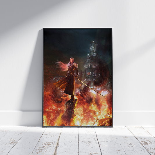 FF7 sephiroth in Midgar, Final Fantasy, Gaming, Nostalgia, Poster