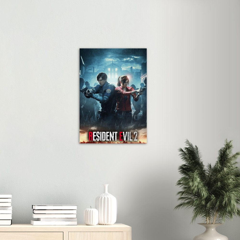 Resident Evil 2 Remake Poster Print, Nostalgia, Posters, Gaming, Game