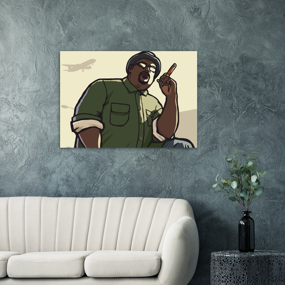 GTA San Andreas BS Poster Print, Big Smoke, Grand Theft Auto, Gaming, Game