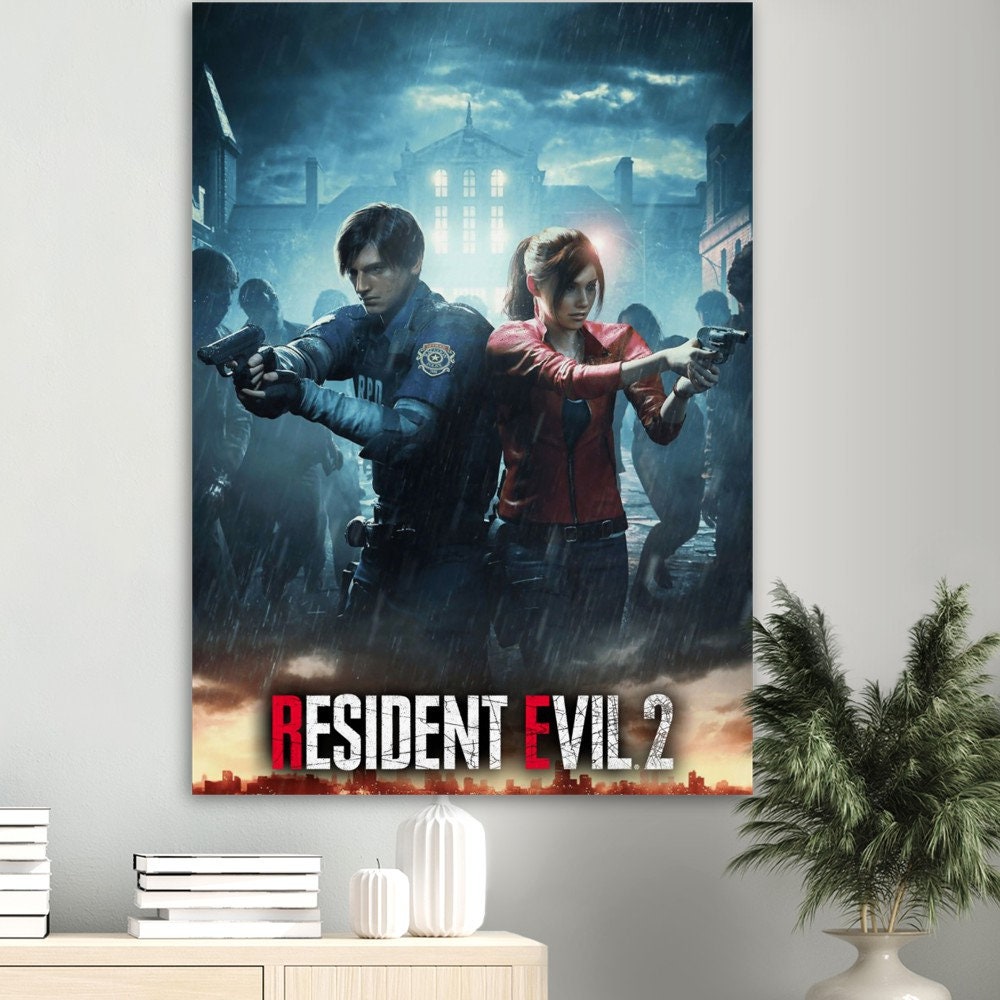 Resident Evil 2 Remake Poster Print, Nostalgia, Posters, Gaming, Game