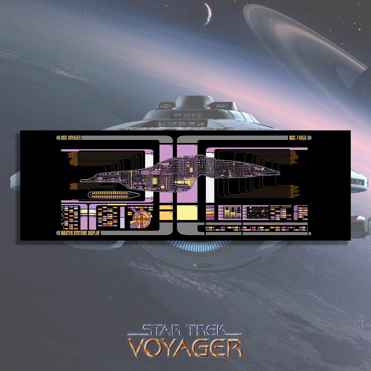 Star Trek Voyager LCARS Metal Print, Trekkie, Computer