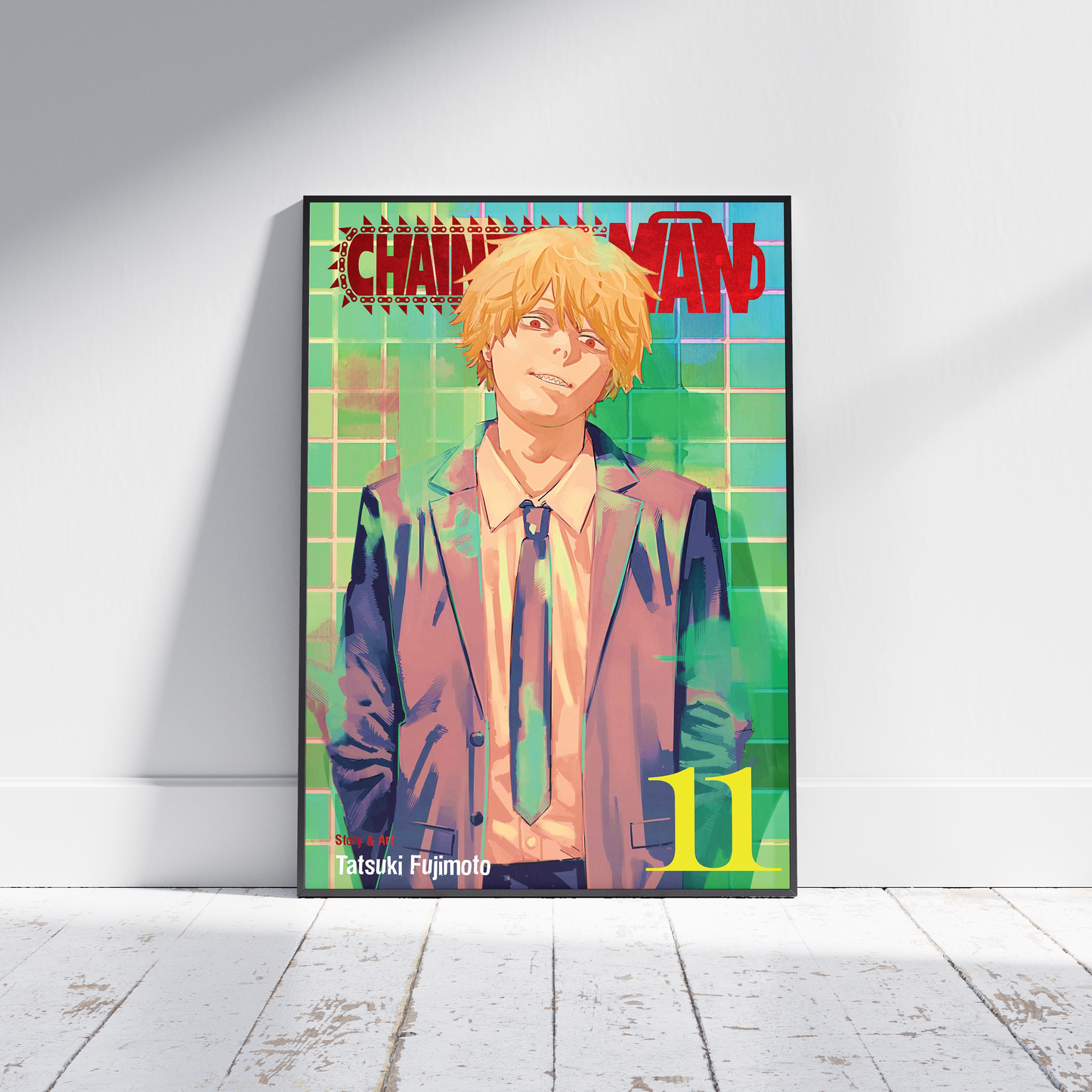 Chainsaw man poster, Chainsawman volume 11, Denji, Anime, Manga, Japanese