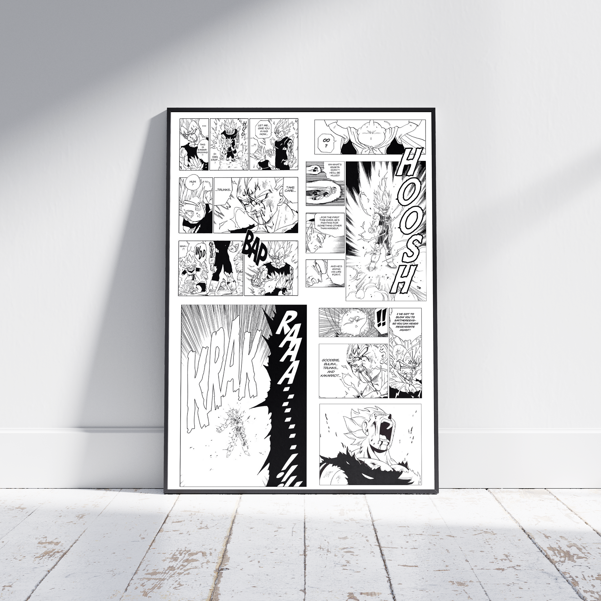 Dragonball z Manga poster print, Manga, Anime, Black and white, DBZ, Comic