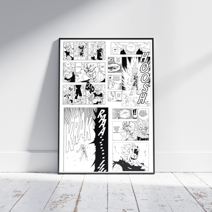 Dragonball z Manga poster print, Manga, Anime, Black and white, DBZ, Comic