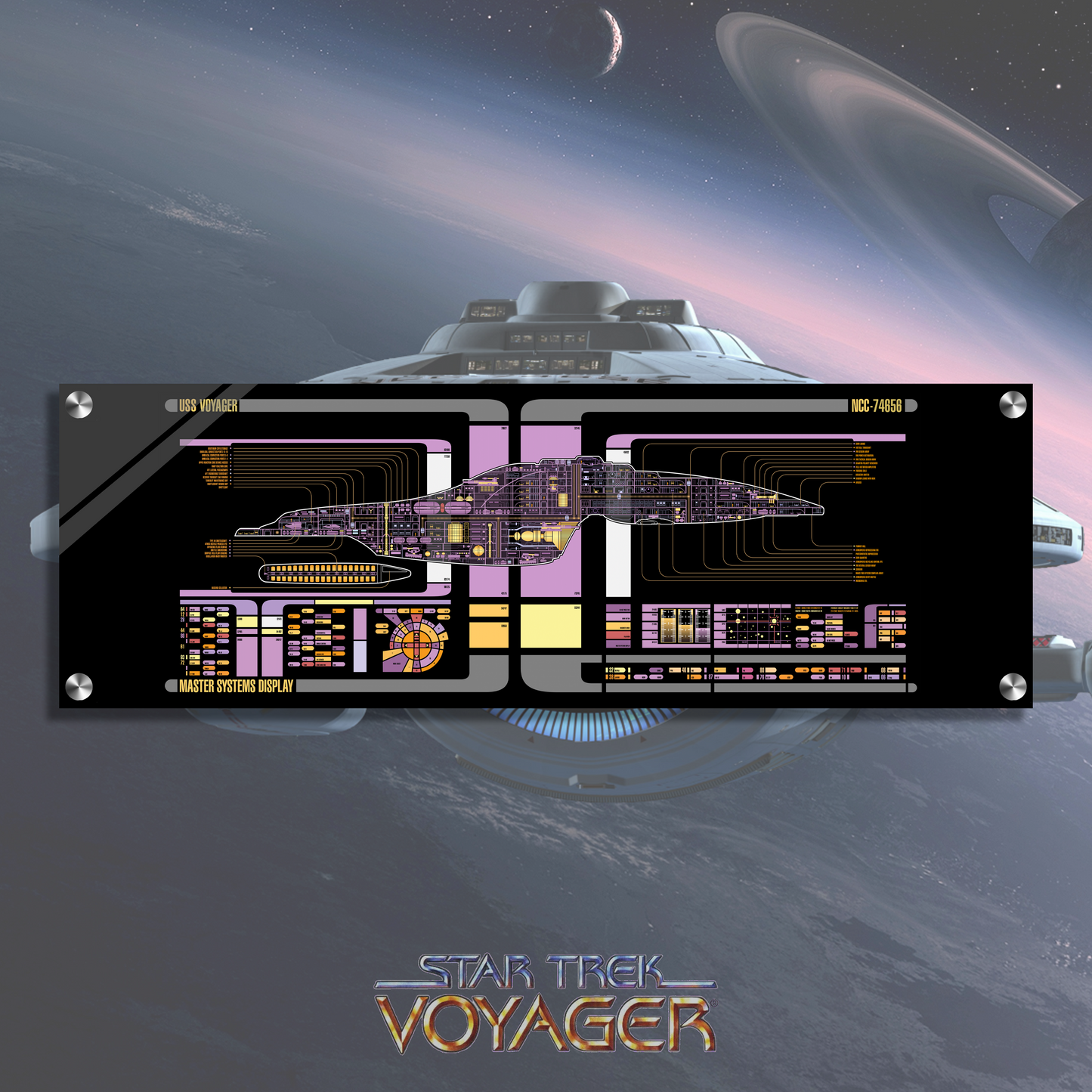 Star Trek Voyager LCARS Acrylic Print, Trekkie, Computer