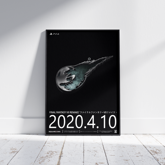 FF7 Remake promo poster print, Final Fantasy, Gaming, Nostalgia, Promotional