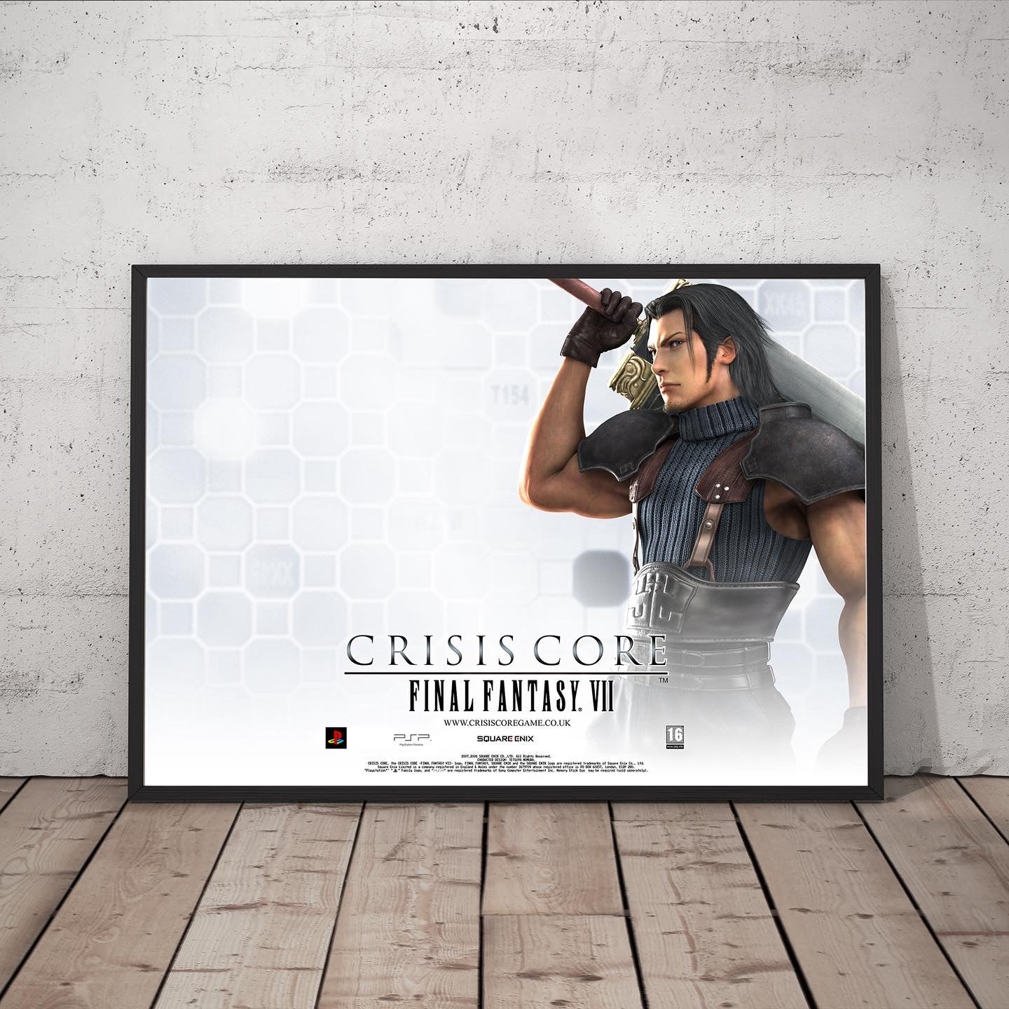 FF7 Crisis Core promo poster print, Final Fantasy, promotional, Gaming