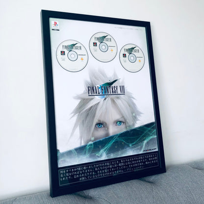 FF7 (NTSC-J Import) Themed Frame art edition, Final Fantasy, Gaming, Nostalgia, Game, Three discs