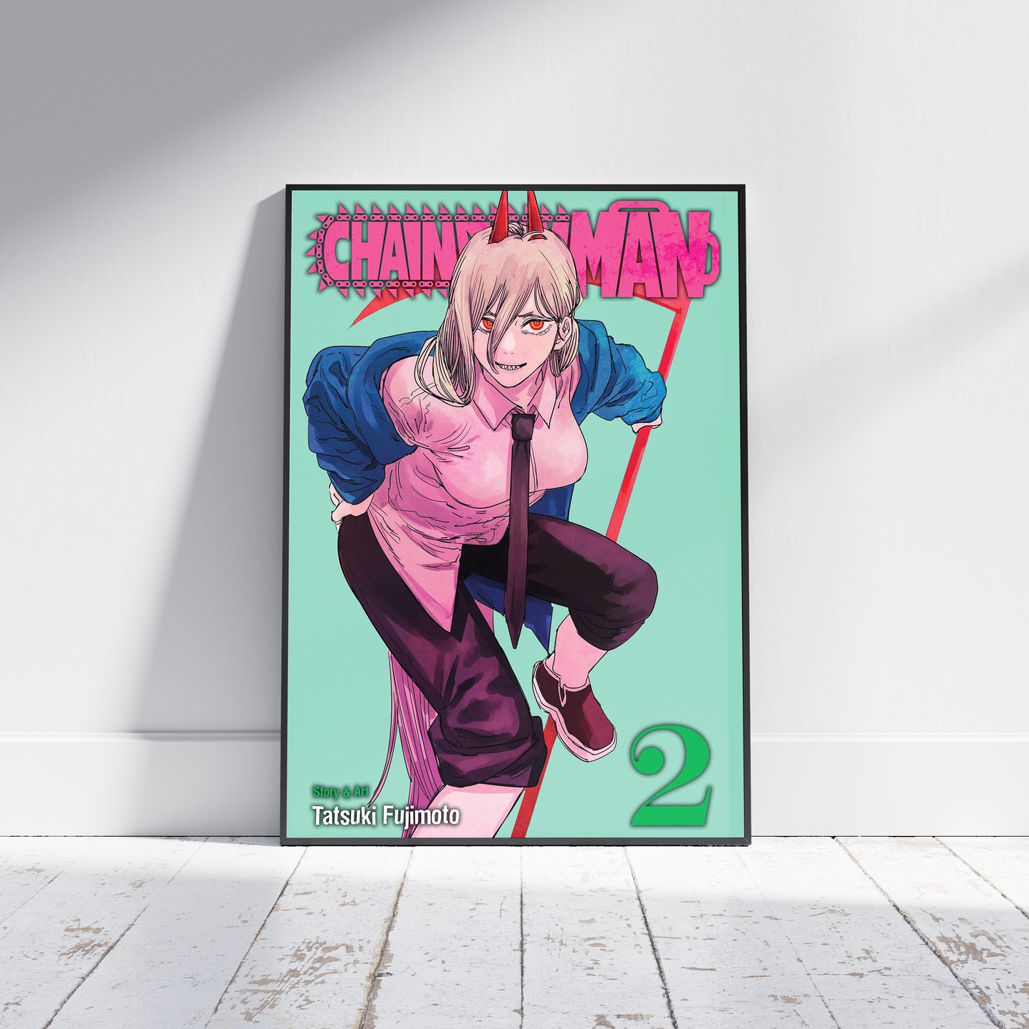 Chainsaw man poster, Chainsawman volume 2, Power, Anime, Manga, Japanese