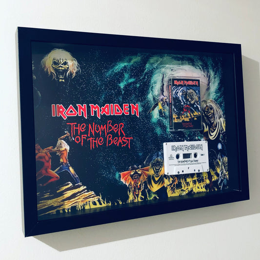 Iron Maiden - Number of the beast 1982 3D Cassette Frame, Vintage, Music, Band