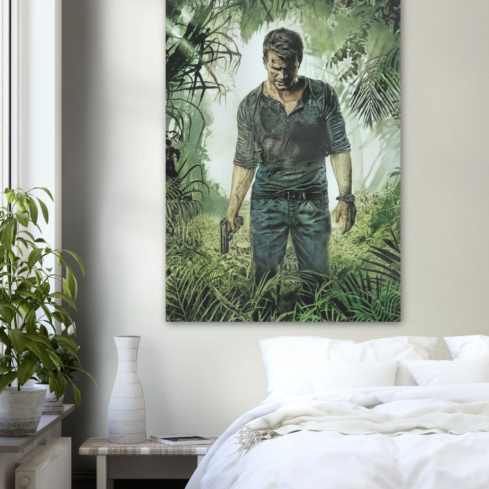 Nathan Drake Uncharted Poster Print, Artist, Hand Drawn, Redesigned, Custom, Movie, Tom Holland