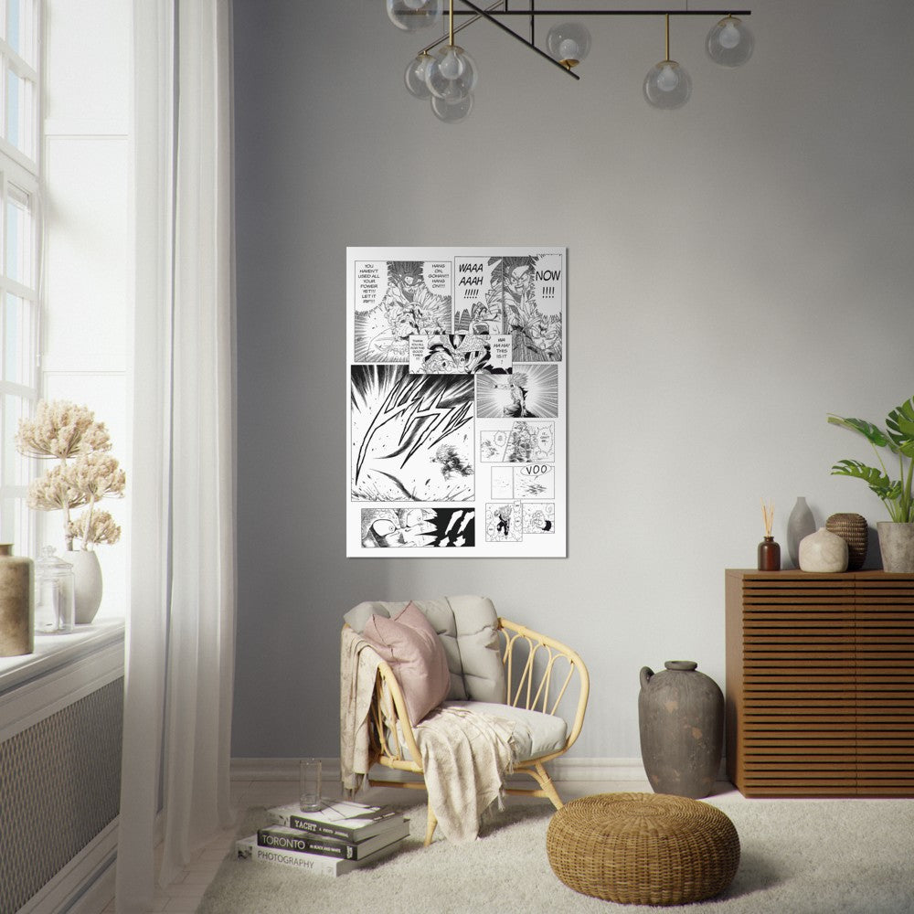 Dragonball z Manga poster print, Gohan, Cell, Manga, Anime, Black and white, DBZ, Comic