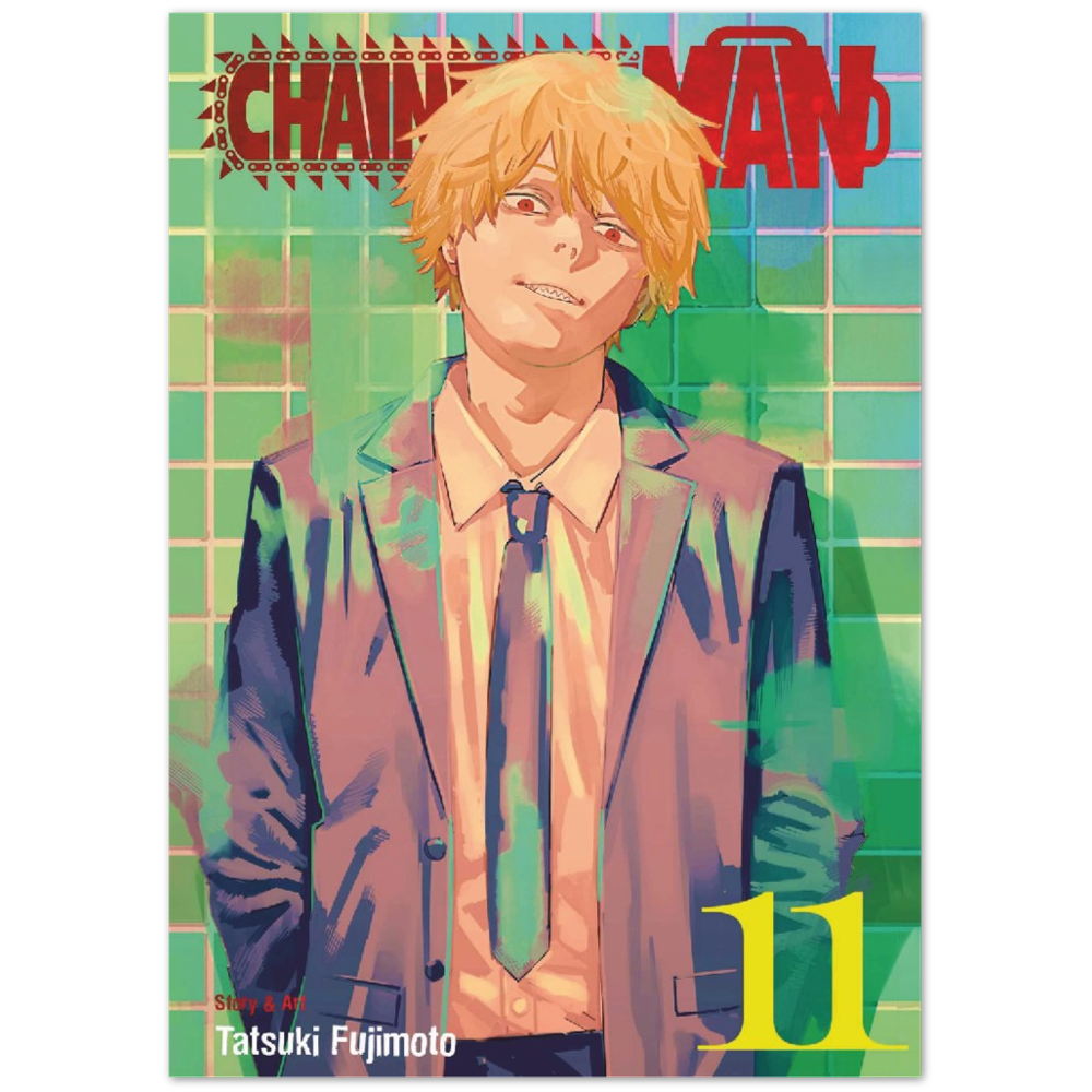 Chainsaw man poster, Chainsawman volume 11, Denji, Anime, Manga, Japanese