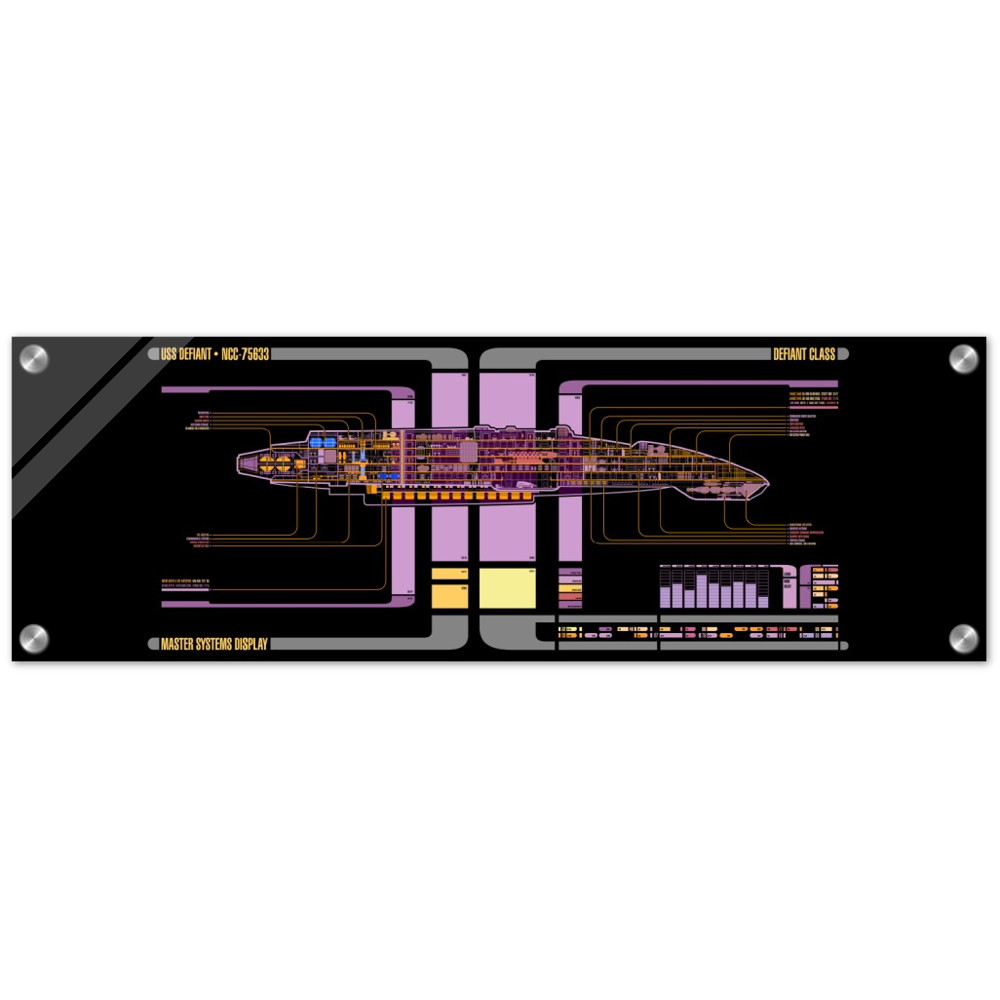 Star Trek DS9 Defiant LCARS Acrylic Print, Trekkie, Computer