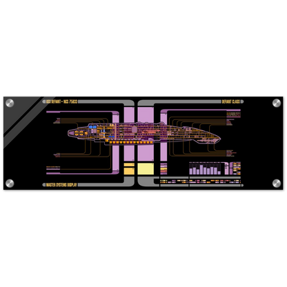 Star Trek DS9 Defiant LCARS Acrylic Print, Trekkie, Computer