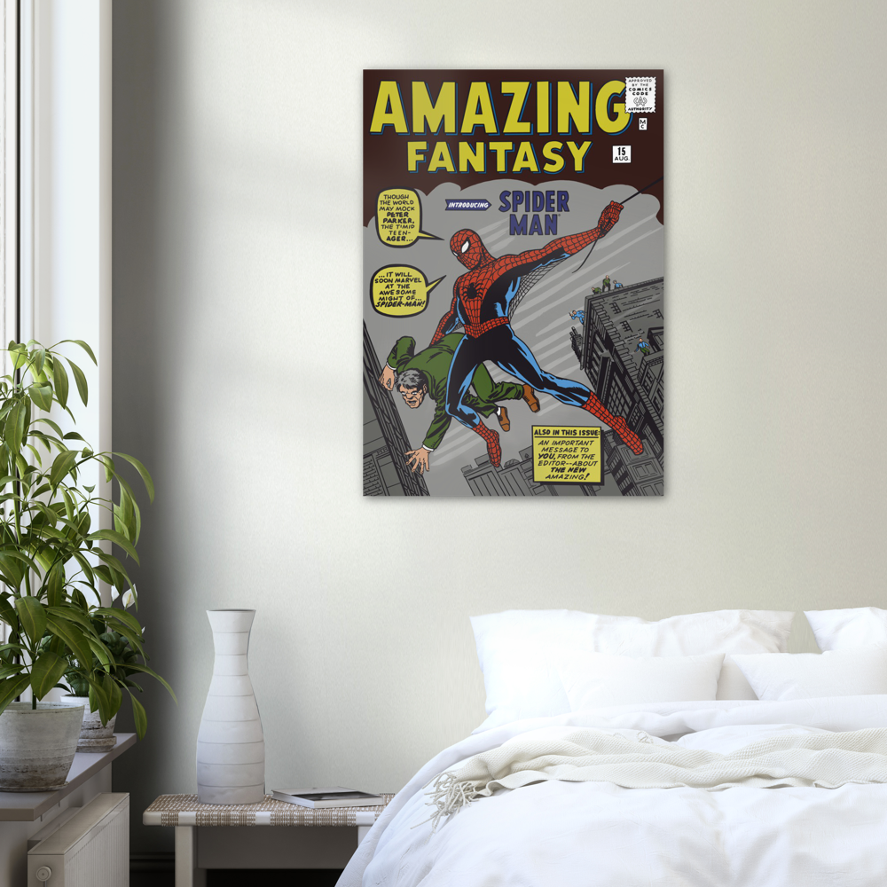 Spiderman Comic issue #1 Remaster Poster Print - Frame Options, Comic, Artwork, Nostalgia, Memories