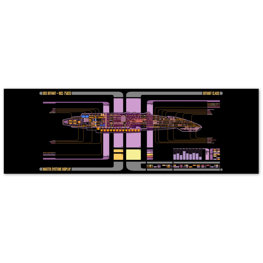 Star Trek DS9 Defiant LCARS Metal Print, Trekkie, Computer