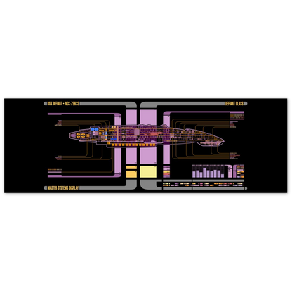 Star Trek DS9 Defiant LCARS Metal Print, Trekkie, Computer