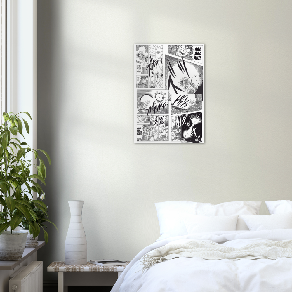 Dragonball z Manga poster print, Goku, Vegeta, Manga, Anime, Black and white, DBZ, Comic