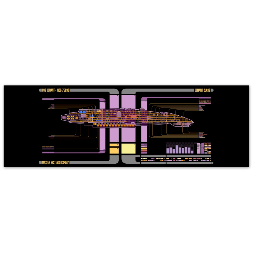 Star Trek DS9 Defiant LCARS Metal Print, Trekkie, Computer