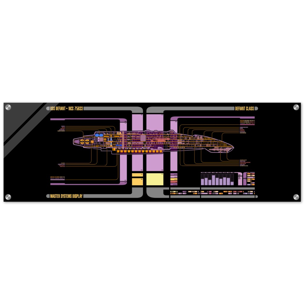 Star Trek DS9 Defiant LCARS Acrylic Print, Trekkie, Computer